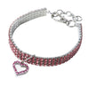 Crystal Pet Collar With Heart Shaped Pendant