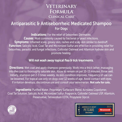 Veterinary  Formula  Clinical Care Antiparasitic & Antiseborrheic Medicated Shampoo