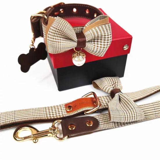 Luxury Bow Collar & Leash Set