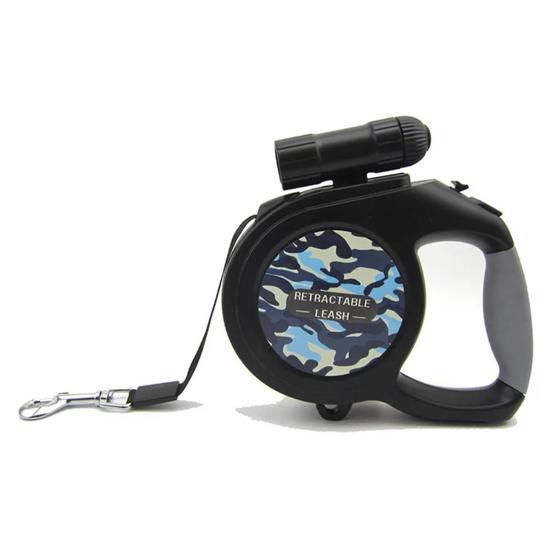 Dog Retractable Leash With LED Flashlight And Extendable Rope