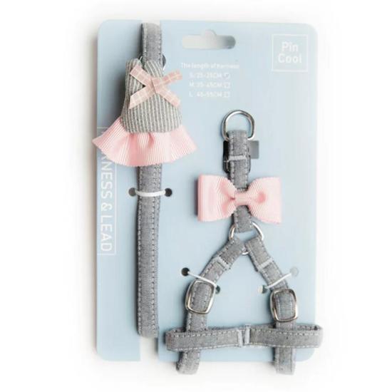 Stylish Dog & Cat Bow Harness & Leash Set