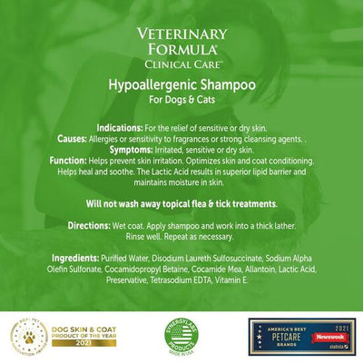 Veterinary  Formula Clinical Care Hypoallergenic Shampoo for Dogs & Cats